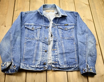 Vintage 1980s Wrangler Western Jean Jacket / Vintage Denim / Streetwear / Cowboy Jacket / Wrangler Denim