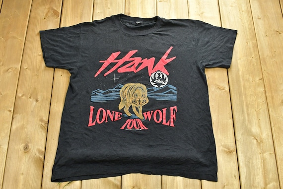 Vintage 1990 Hank Williams Lone Wolf Tour Band T-shirt / Band Tee  
