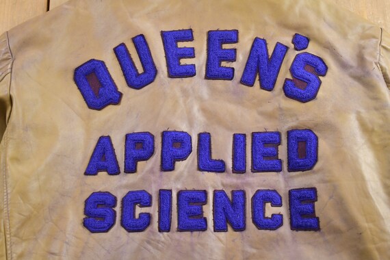 Vintage 1970s Queens Science Leather Jacket / Mic… - image 2