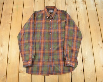 Vintage 1970s Pendleton Wool Flannel Button Up Shirt Men's XL / Sir Pendleton / 70s Button Up / 70s Shirt / Outdoors / Made In USA