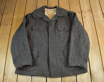 Vintage Woolrich Woolen Mills Shadow Tartan Checkered Wool Button Vintage Woolrich Woolen Mills Shadow Tartan Checkered Wool Button