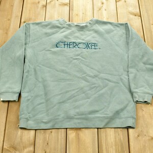 Vintage 1990s Cherokee Embroidered Crewneck Sweatshirt / 90s Crewneck / Souvenir / Athleisure / Streetwear / Faded Sweater