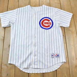 Vintage 1990s Chicago Cubs Wood MLB Majestic Baseball Jersey / Made In USA / Vintage Jersey / MLB Baseball / Pinstripe Jersey