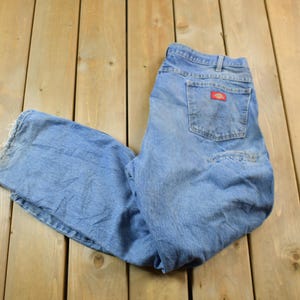 Vintage 1990s Dickies Blue Denim Carpenter Pants 40 x 32 / Hype Vintage / Workwear / American Vintage / Streetwear Fashion / Double Knee