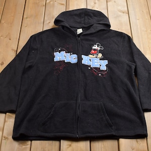 Vintage 1990s Mickey Mouse Disney Fleece Hoodie / Vintage Sweatshirt / Vintage Disney / Mickey / Embroidered / Disney Fleece / Mickey Hoodie