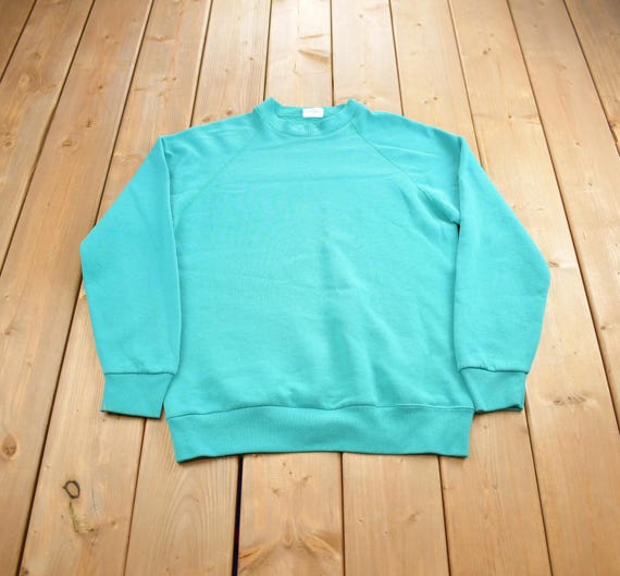 Vintage 1990s Santee Sweats Blank Teal Crewneck Sweatshirt Made in USA -  Etsy