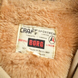 Vintage 1970s Craft Sportswear 100% Wool Toggle Button Up Fur Lined Jacket Made In Canada image 8