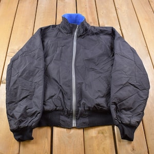 Vintage 1980s Columbia Sportswear Fleece Lined Black Satin Bomber Jacket / 1980s Columbia / Vintage Bomber / Winter / Streetwear