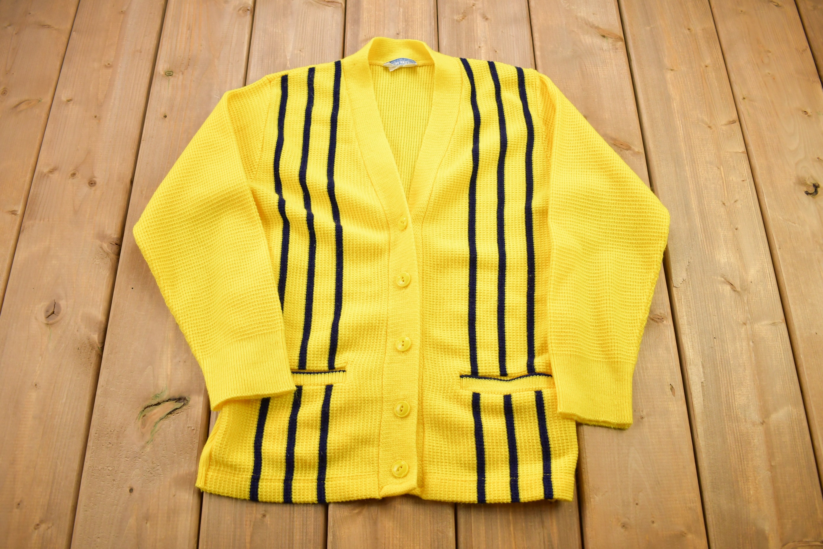 Yellow Knit Cardigan - Etsy