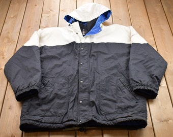 Vintage 1990s Nike Embroidered Swoosh Puffer Jacket / Goose Down Fill / Vintage Bubble Jacket / Winter / Streetwear / Vintage Nike