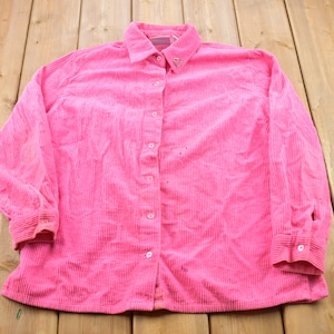 Camicia vintage in velluto a coste con bottoni anni '90 / Camicia con bottoni anni '90 / Flanella vintage / Camicia con bottoni di base / Camicia con bottoni in velluto a coste / Velluto a coste colorato