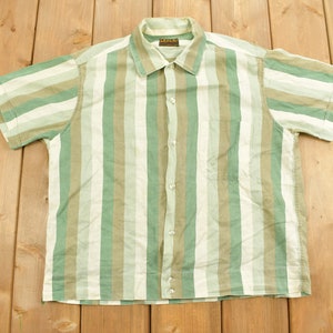 Vintage 1980s Antonio Rosetti Gestreiftes Hemd / Hemd mit Knöpfen / Retro Hemd / Retro Hemd / Made In USA
