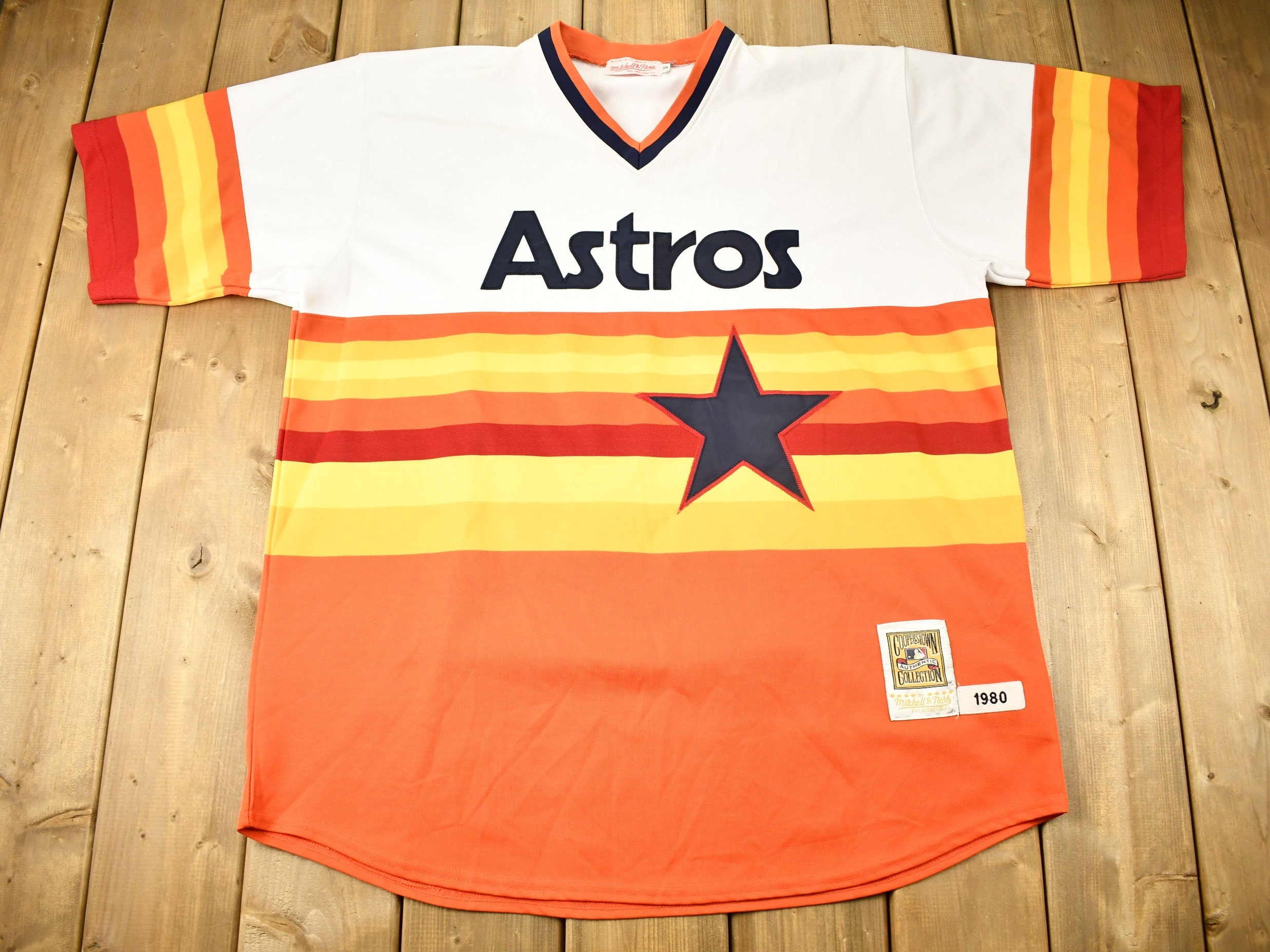 Vintage 90s Majestic Mens Size Large Retro Houston Astros Baseball Jersey  USA