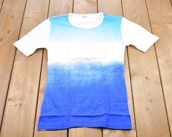 Vintage 1970s Contrast Faded Graphic T-Shirt / Graphic / 80s / 90s / Streetwear / Retro Style / Single Stitch / Made In Hong Kong / 80s Tee