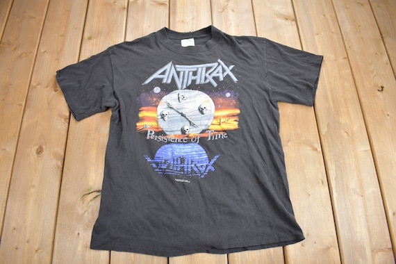 ANTHRAX BROCKUM パーシステンス・オブ・タイム Tシャツ 1990 Vintage 1990 Anthrax Persistence of Time Band T-shirt