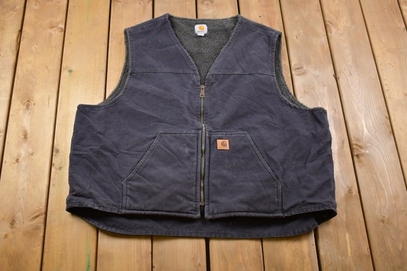 Vintage Y2K Carhartt Sherpa Lined Vest / Workwear / Streetwear - Etsy