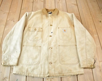 Vintage Carhartt Chore Coat Blanket Lined Duck Canvas Work Jacket