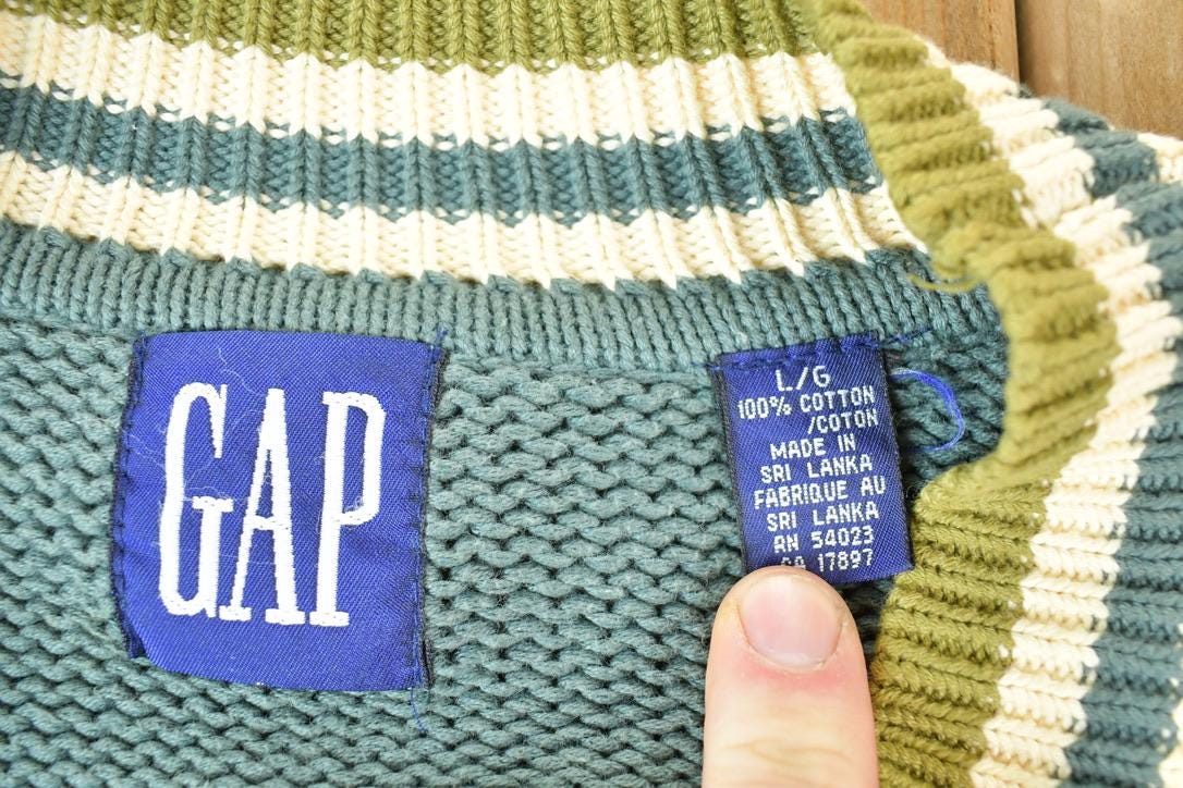 トップス 1990s old gap V neck cotton knit 90's GAP old Gap V-neck Cable Knit Cotten Sweater | eBay