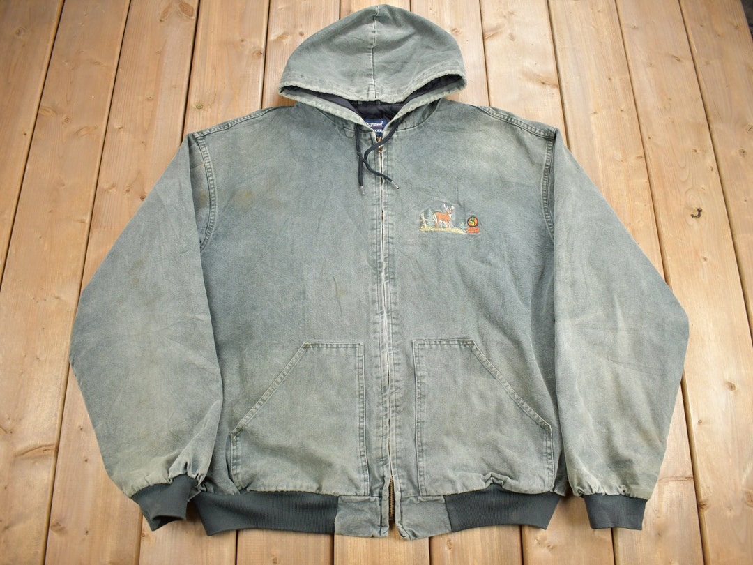 King Logo Vintage Hooded Work Jacket – YZ