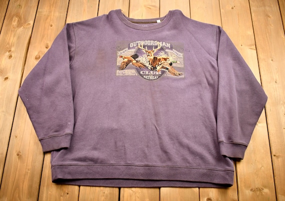 Vintage 1990s Outdoorsman Club Crewneck / Purple … - image 1