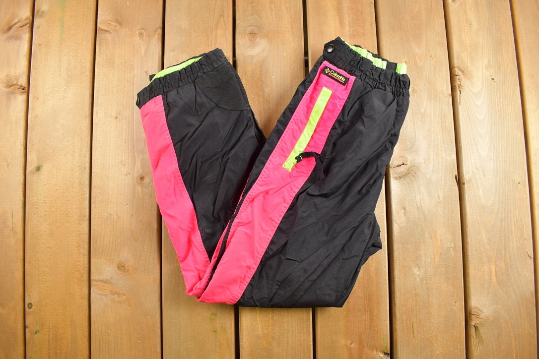 Pink Pants Neon Colors Women Track Pants Vintage 80s Windbreaker Pants  Running Trousers Sporty Athletic Gym Workout Elastic Waist Large Size -   Canada