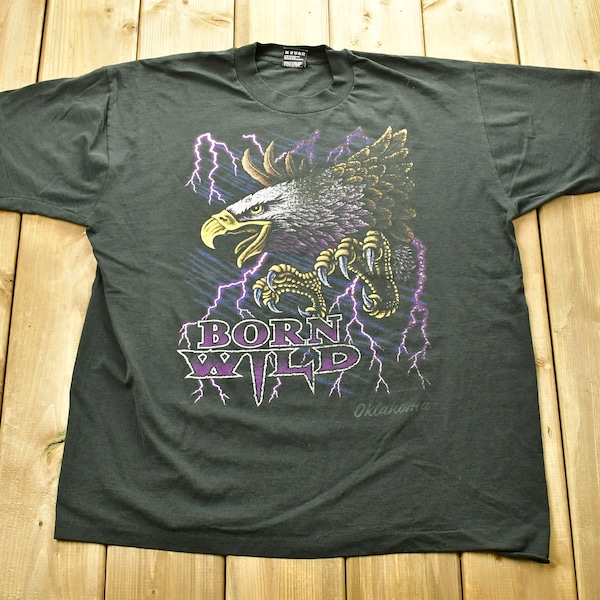 90'S BORN COUNTRY American Thunder Large Print T-Shirt Men's M /eaa437770