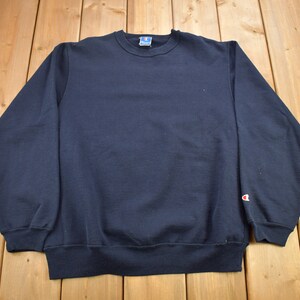 Vintage 1990s Champion Blank Navy Crewneck Sweatshirt / Made In Canada / Vintage Champion / Vintage Blank / Streetwear / Sportswear