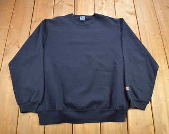 Vintage 90s Champion Reverse Weave Stitched C Spell Out Navy Blue