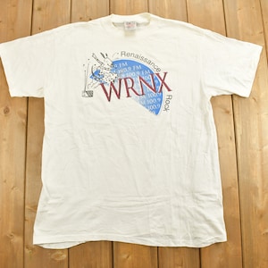 Vintage 1990s Renaissance WRNX 100.9 Souvenir T Shirt / Streetwear / Made In USA / Logo Tee / Essentials / Radio Tee
