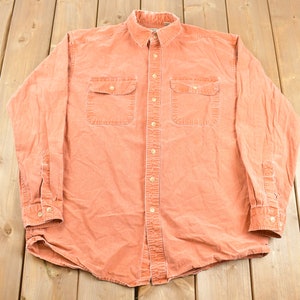 Vintage 1990s LL Bean Button Up Shirt / 90s Button Down / Flannel / Basics / Distressed / Worn In Not Worn Out