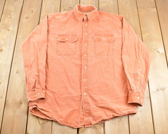 Vintage 1990s LL Bean Button Up Shirt / 90s Button Down / Flannel / Basics / Distressed / Worn In Not Worn Out