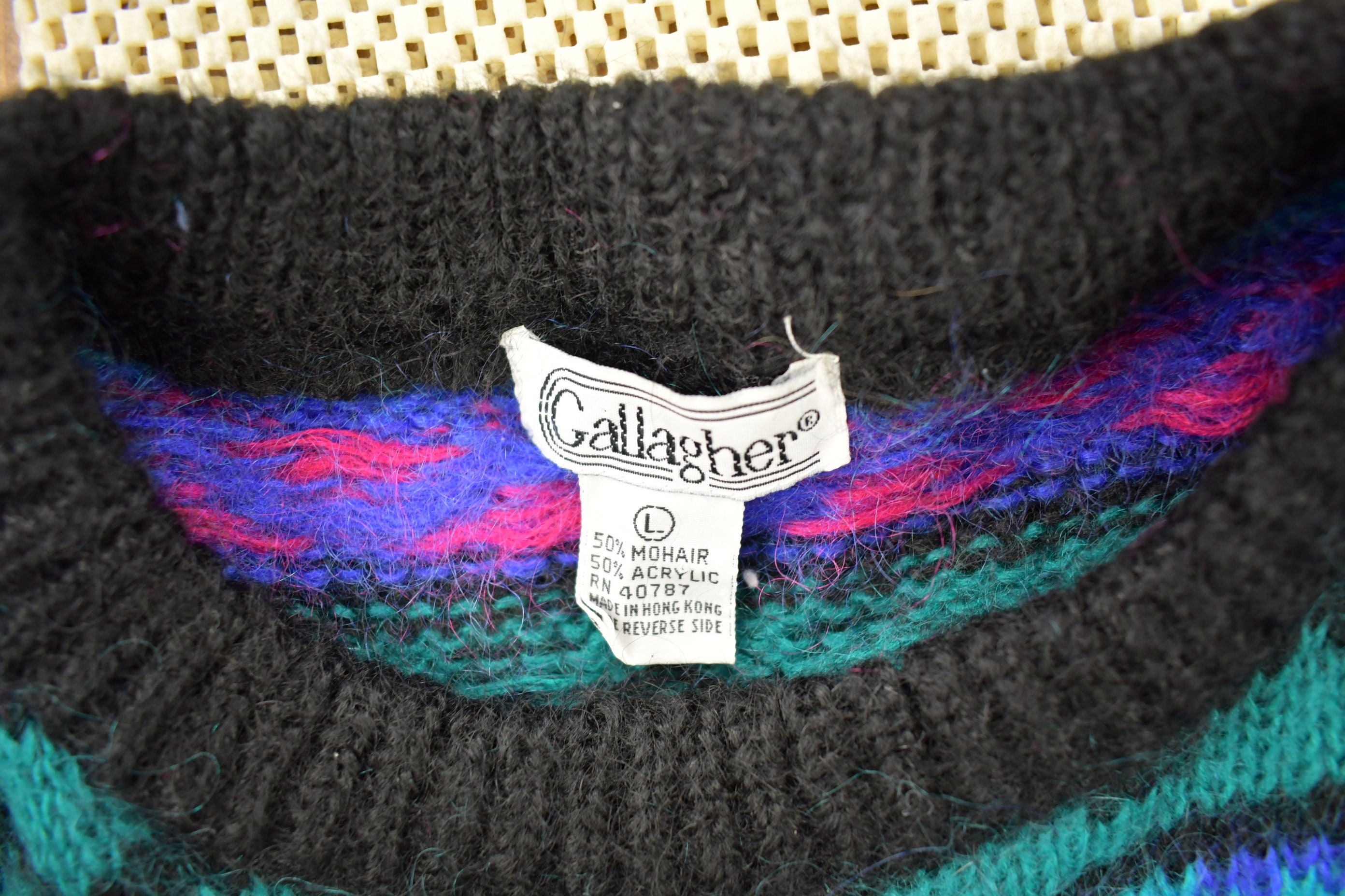 Vintage 1980s Gallagher Knitted Mohair Sweater / Vintage 80s