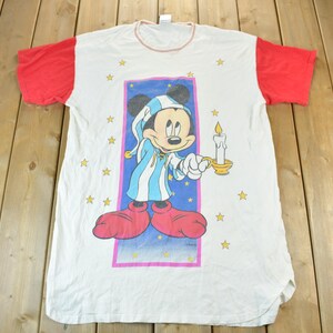 ヴィンテージ 1990 年代 ミッキーマウス ラウンジ T シャツ / 90 年代 グラフィック T シャツ / シングルステッチ / パジャマ シャツ / XXL