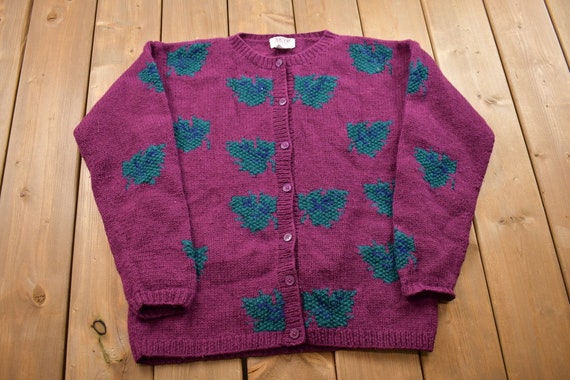Vintage 1990s Skyr 100% Shetland Wool Knit Button… - image 1