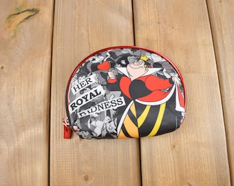 Vintage 1990s Walt Disney Villains Theme Small Coin Pouch / Vintage Accessory  / Vintage Disney Princess
