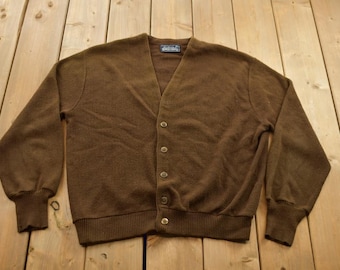 Vintage Arnold Palmer Brown Cardigan Robert Bruce Mens Large