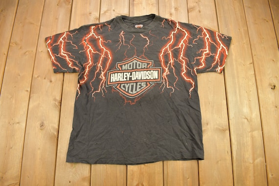 '90s Harley-Davidson ライトニング 赤黒 XXL USA 90s Harley-Davidson ライトニング 赤黒 XXL USA