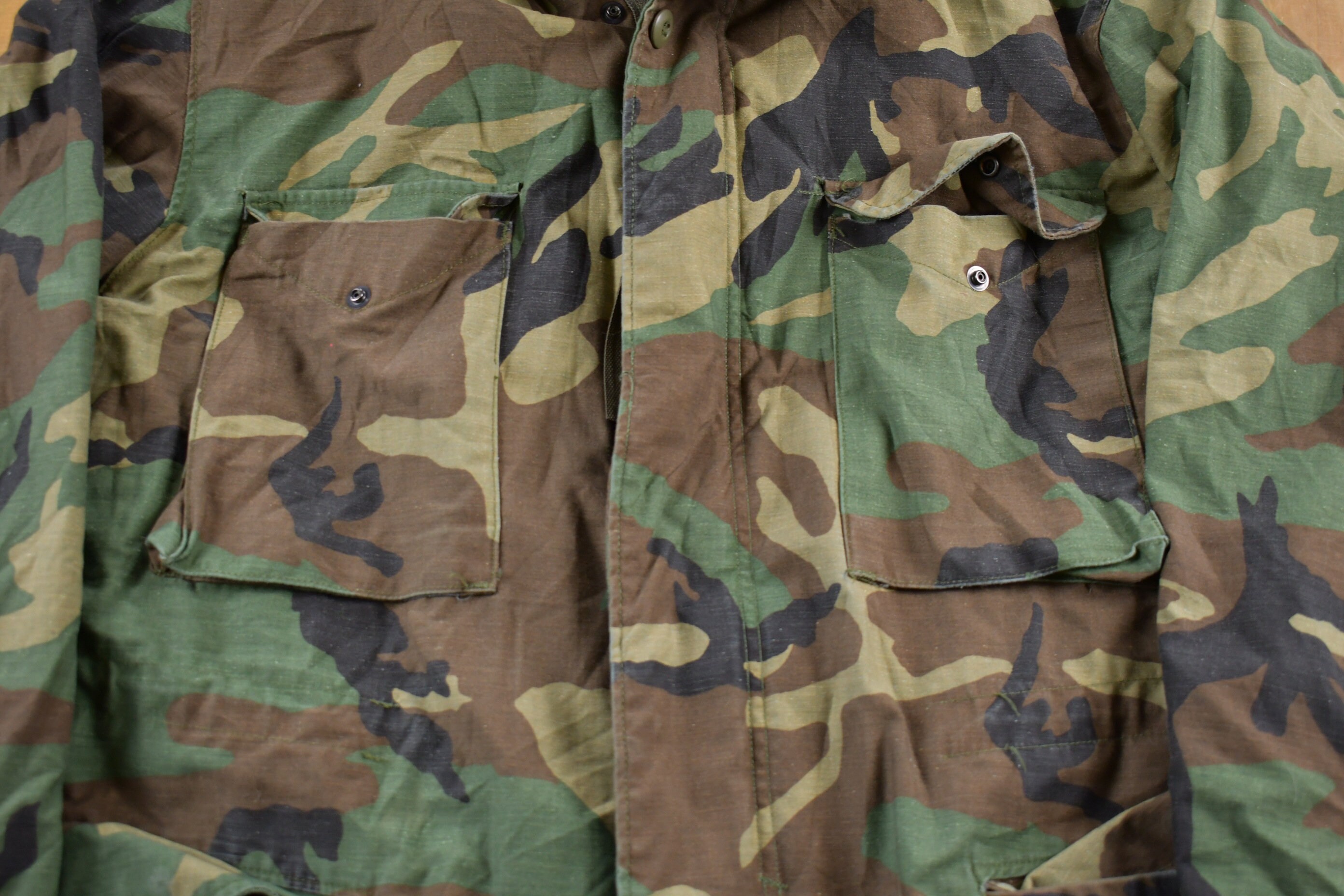 Vintage 2000 Camo Military Field Jacket / Button up Jacket / Army 