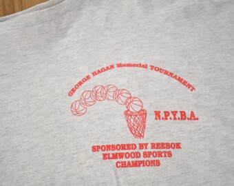 Vintage 1990s Reebok Basketball Single Stitch Graphic T Shirt Made