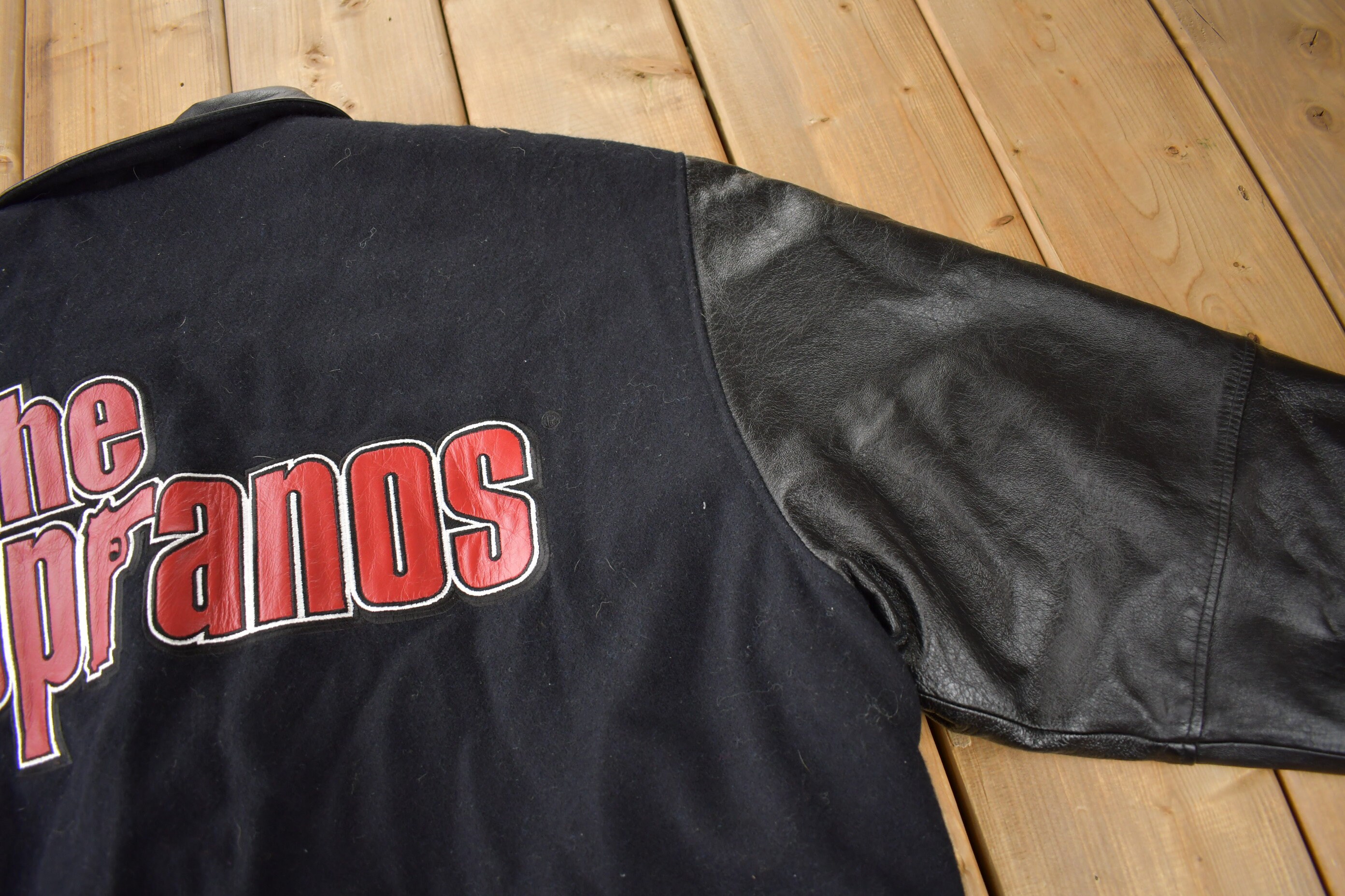 Vintage 1990s the Sopranos HBO Apparel Leather Varsity Style Jacket / Embroidered / Patchwork / the Sopranos Promo - Etsy Vintage 1990s the Sopranos HBO Apparel Leather Varsity Style Jacket / Embroidered / Patchwork / the Sopranos Promo - Etsy