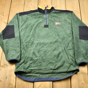 Vintage 1990s Sonoma Sport Quarter Zip Fleece Sweater / Sportswear / 90s Sweater / Streetwear / Athleisure / Color Block