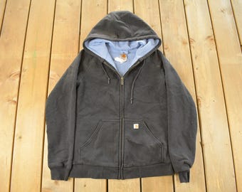 Vintage Y2K Carhartt Full Zip Thermal Lined Hoodie Sweatshirt Women's Small / Workwear / Streetwear / 2000s Sweater