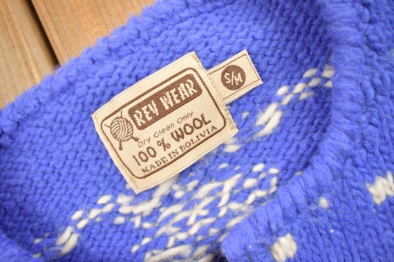 Vintage 1990s Rey Wear 100% Wool Knitted Sweater … - image 5