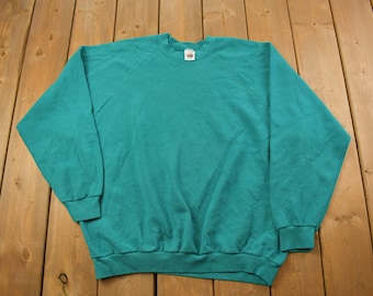 Vintage 1990s Fruit Of The Loom Blank Crewneck Sweatshirt / 90s Crewneck / Made In USA / Essential / Streetwear / 90s Blank