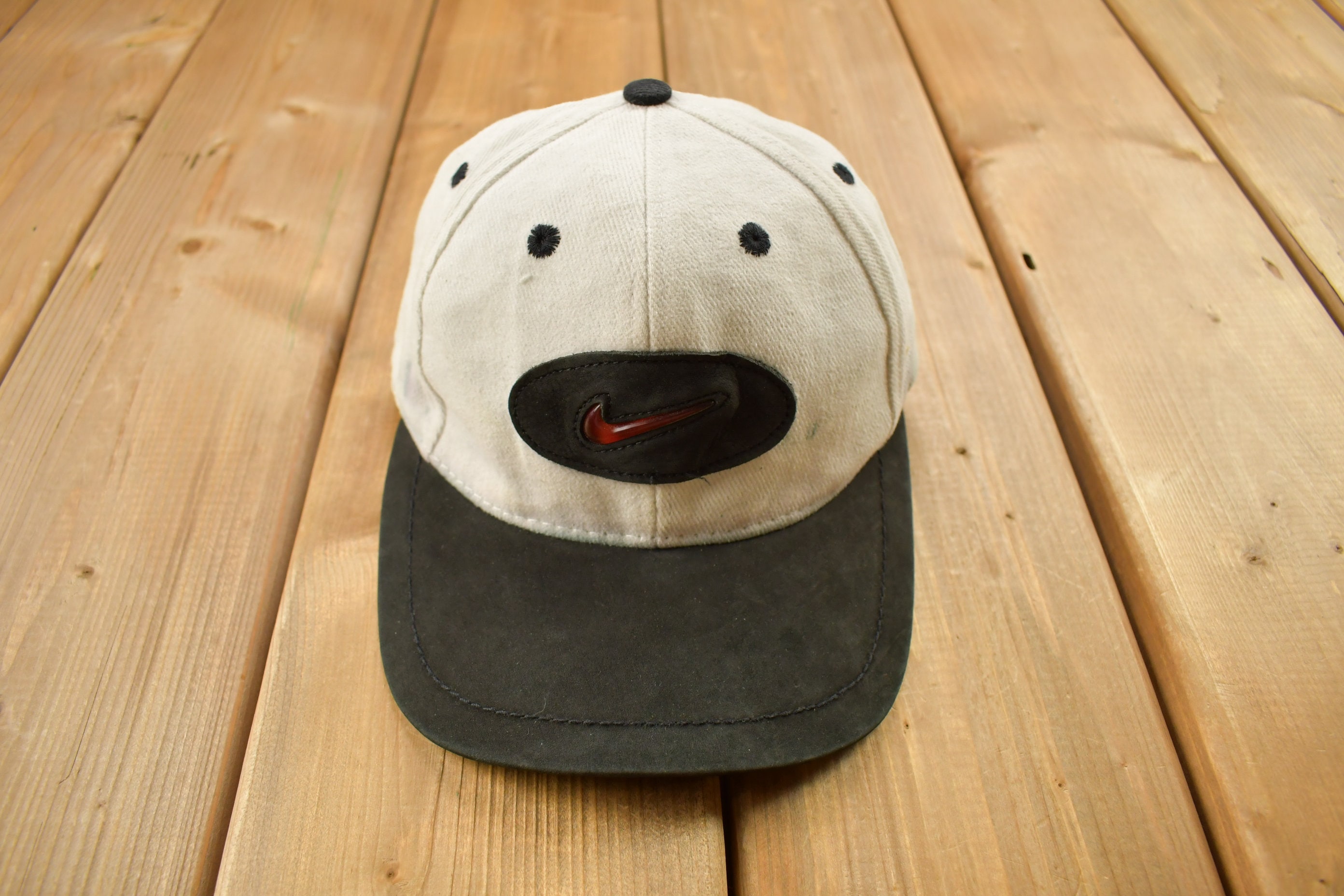 Vintage 1990s Nike Mini Swoosh Patch Leather Bill Strap Back