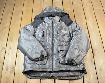 Vintage 1990s America Arctic Pole Silver Puffer Long Ski Snowboard Jacket