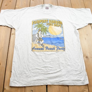 Vintage 1990s Fairpoint Harbor Beach Party Graphic T Shirt / Vintage T Shirt / Streetwear / Rare Vintage / Single Stitch / Made In USA