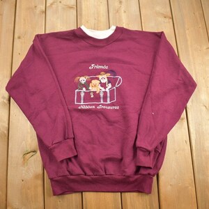 Vintage 1990s Hidden Treasures Crewneck Sweatshirt / 90s Crewneck / Made In USA / Streetwear / Embroidered / Cute Sweater