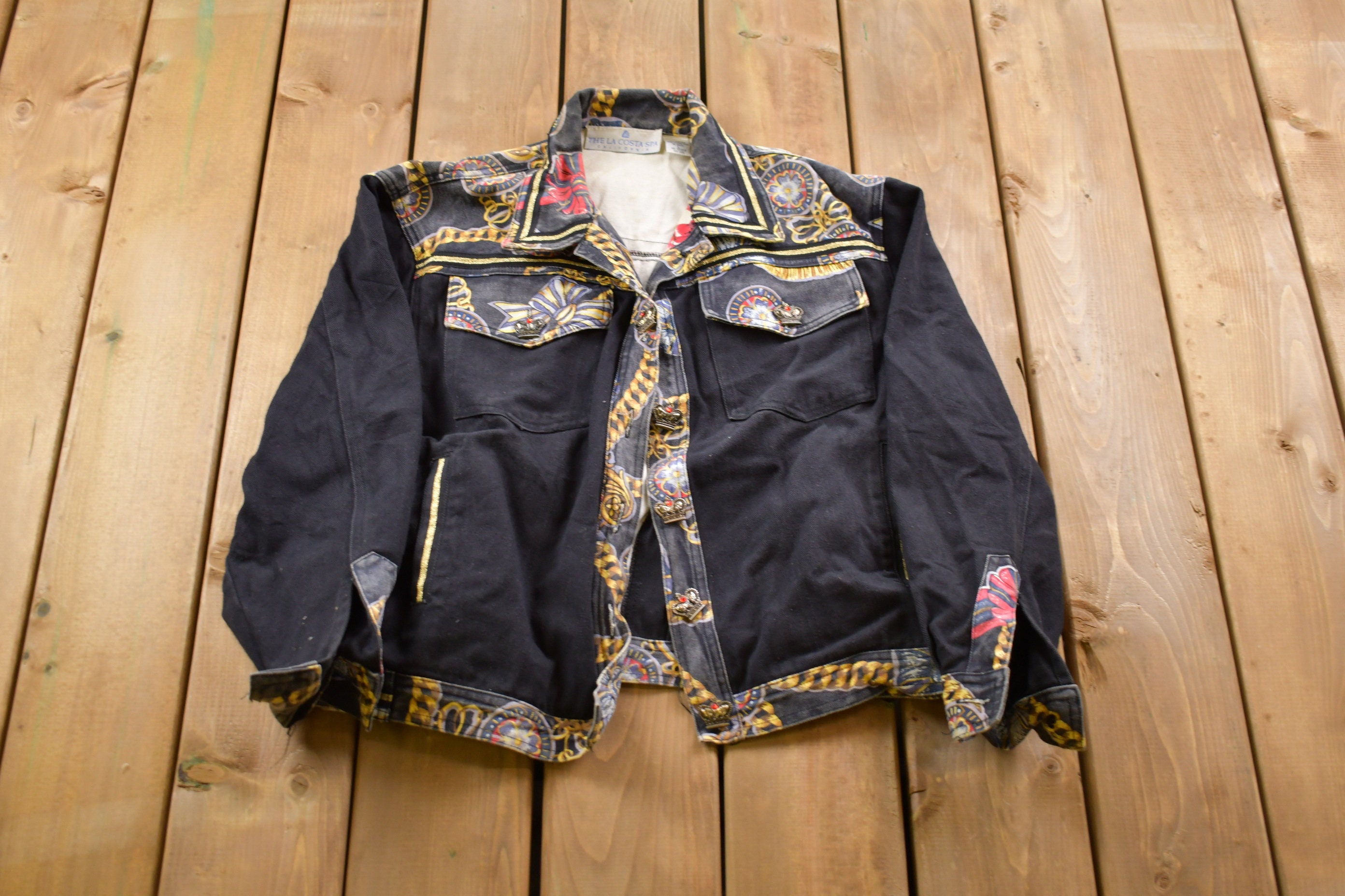 ジャケット LMC LASER FIREWORK DENIM JACKET blue 0LM23SJK111BLU Jackets & Coats | Regular Fit Cropped Renaissance Laser