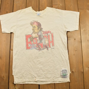 Vintage 1980s Johnny Bench Cooperstown Collection MLB Graphic T-Shirt / MLB Baseball / 90s Streetwear / Sportswear